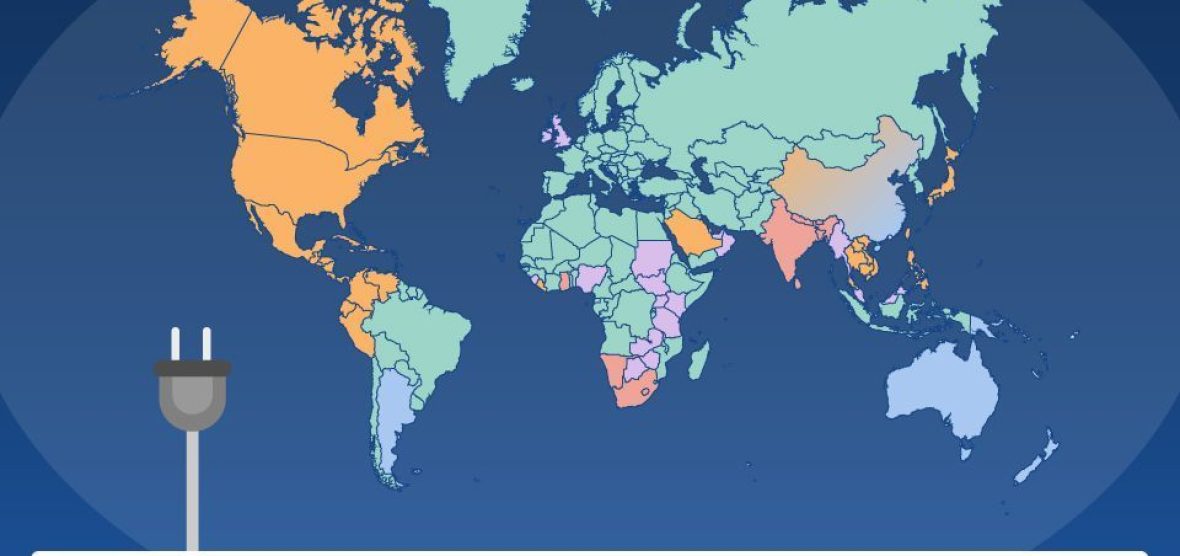 Mapa de los tipos de enchufe